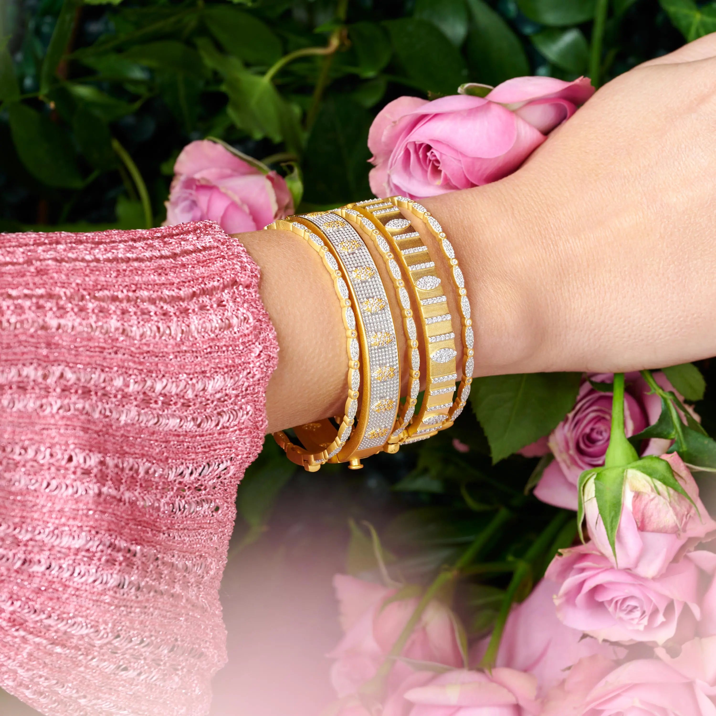 Brooklyn In Bloom Wide Hinge Bangle Armor of Hope BRACELET