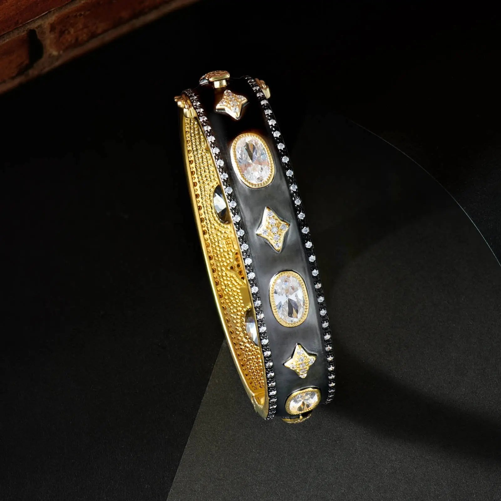 OH SO GORGEOUS Wide Hinge Bangle Signature BRACELET