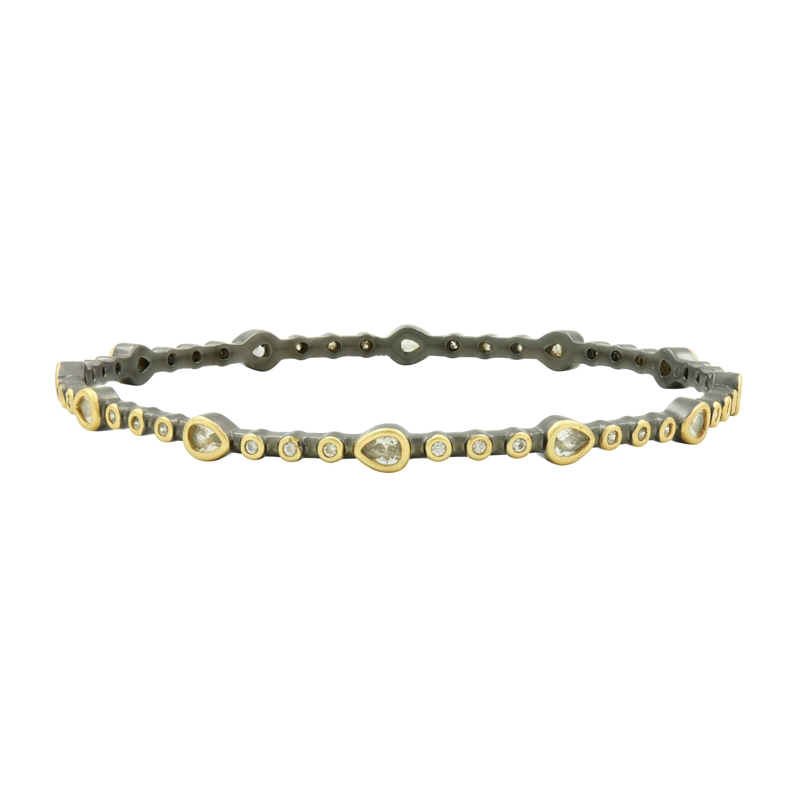 Teardrop Station Hinge Bangle Signature BRACELET