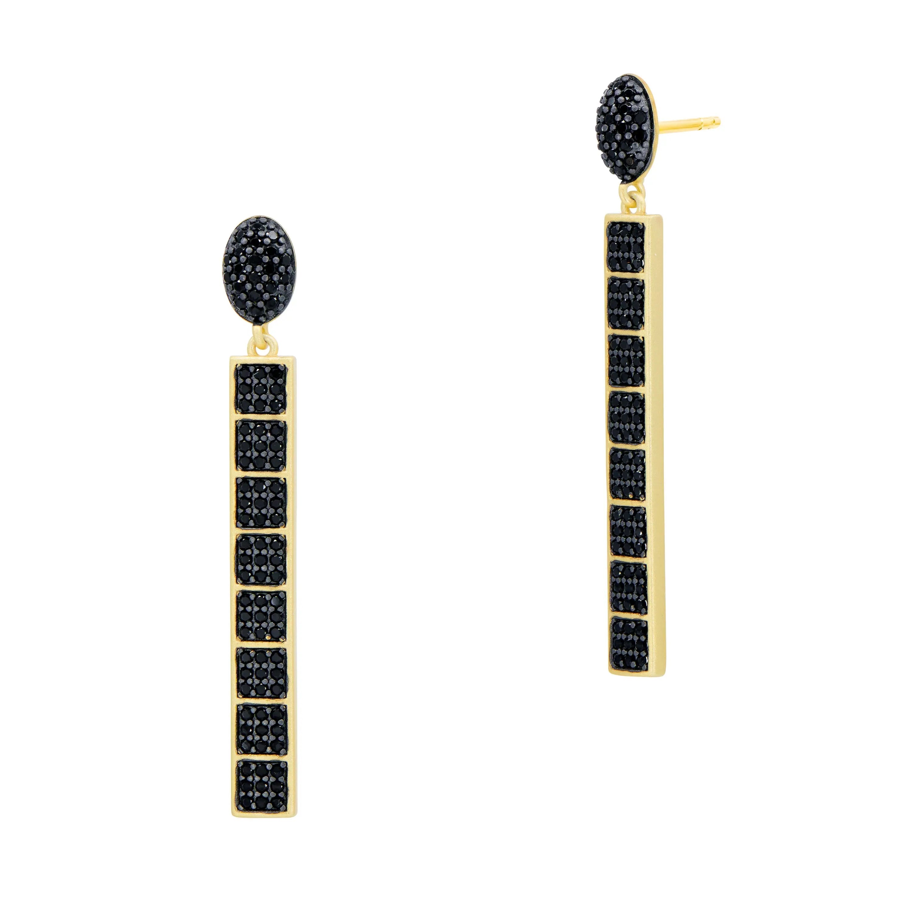 Industrial Finish CobbleStone Linear Drop Earrings Industrial Finish EARRING