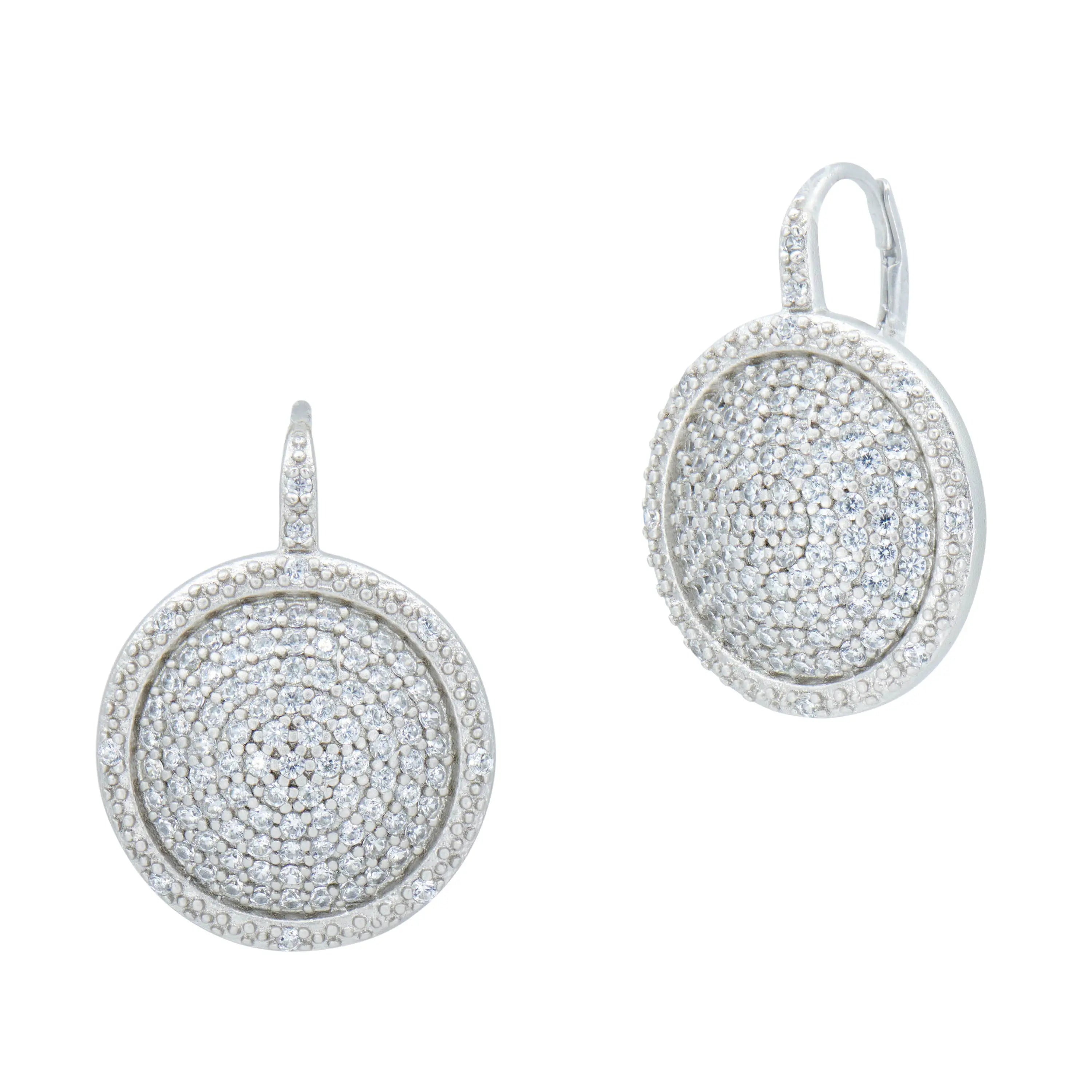 Large Pavé Times Square Leverback Earrings Signature EARRING