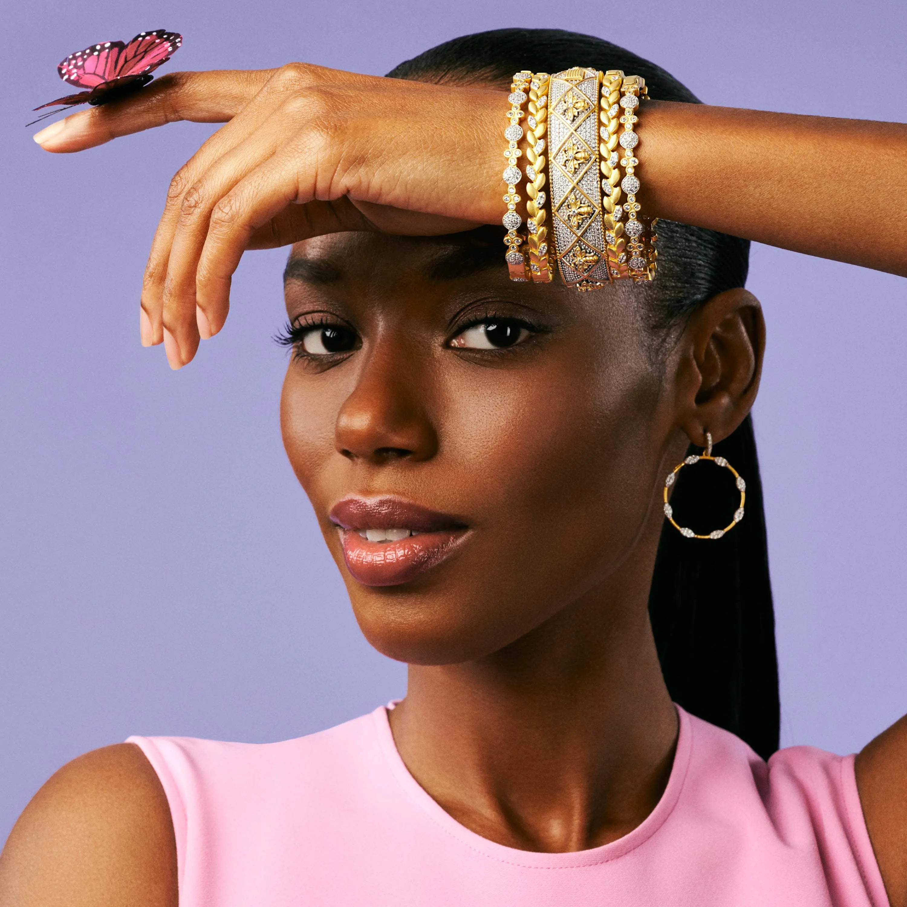 Sparkling Open Hoop Earrings Armor of Hope EARRING