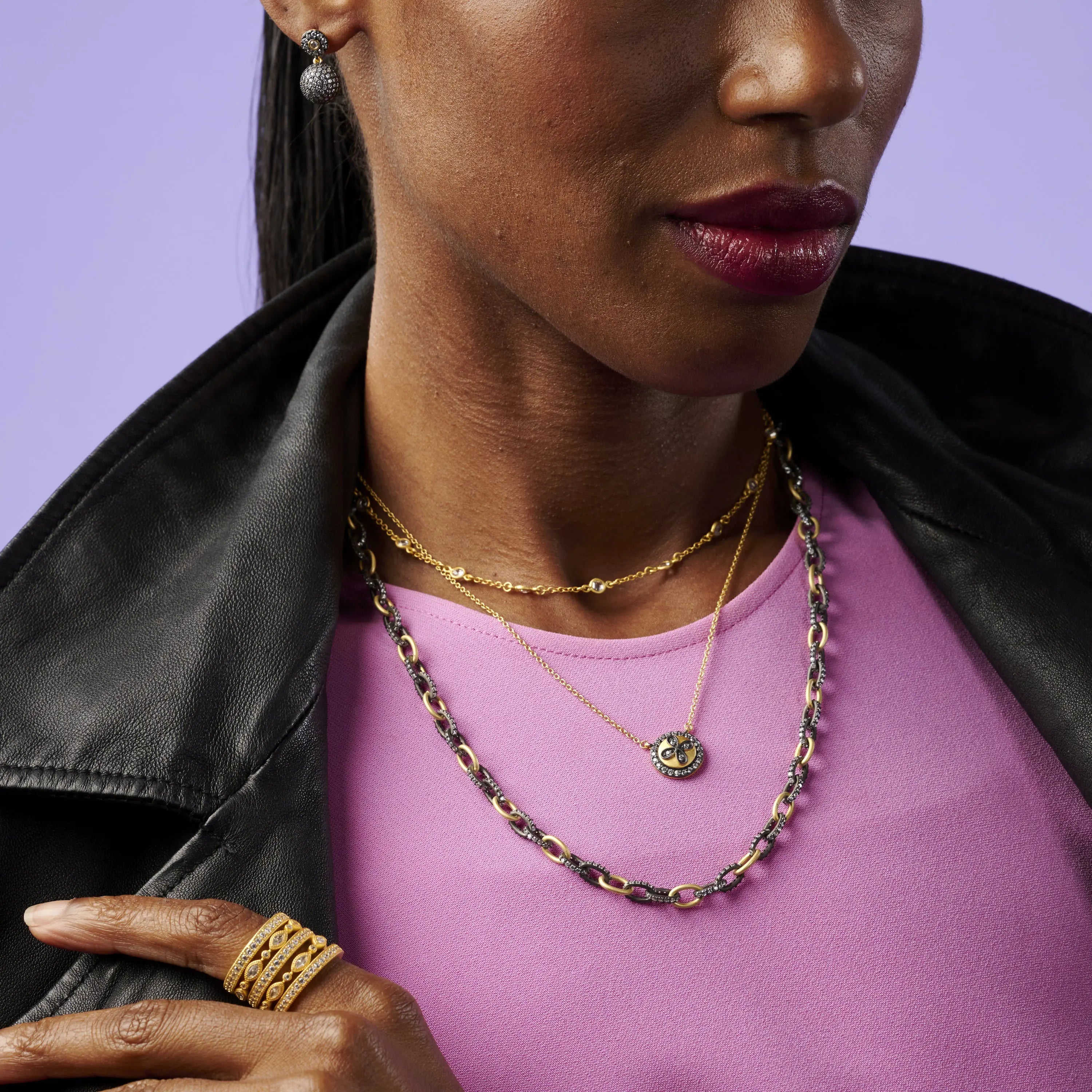 Alternating Chain Link Necklace Signature NECKLACE