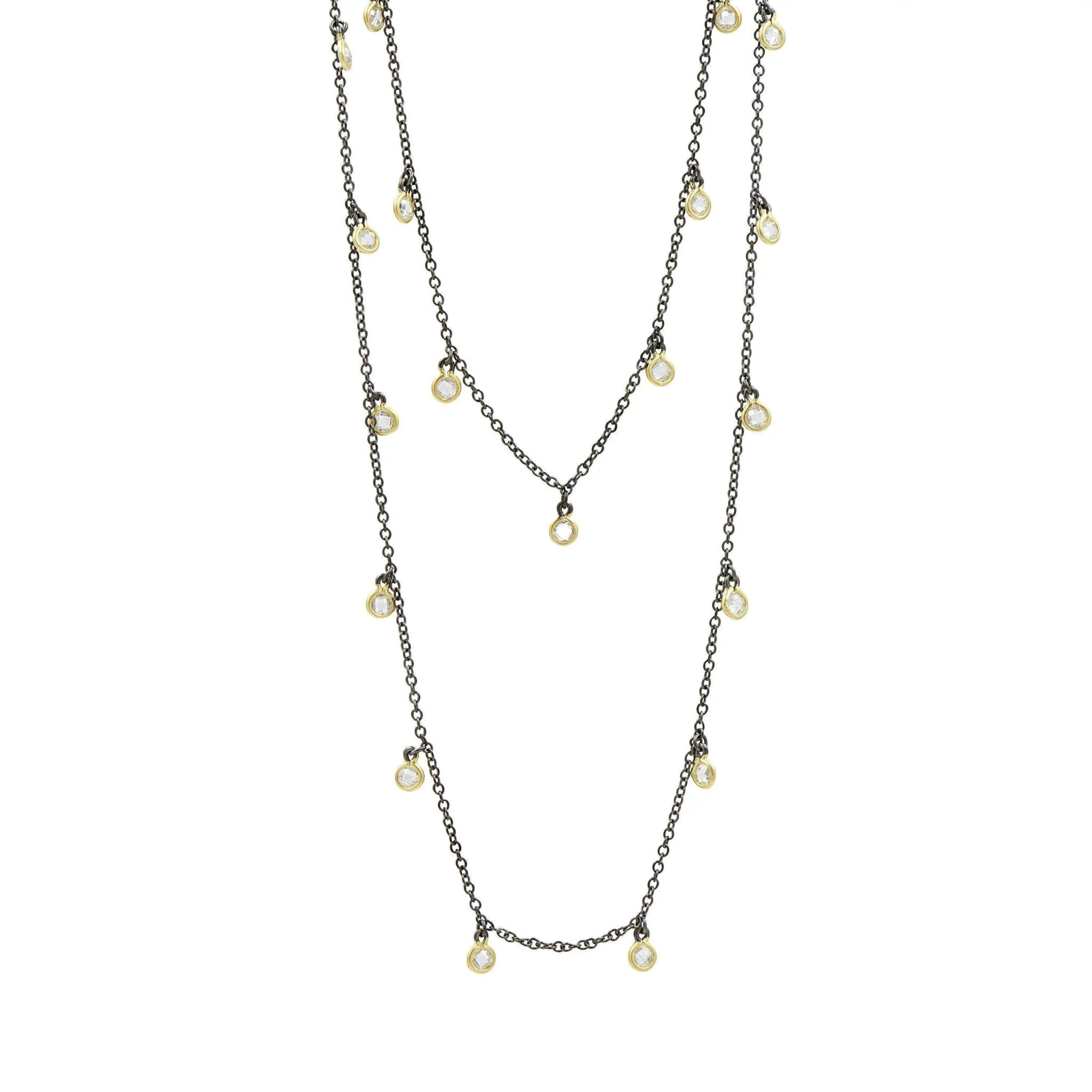 Bezel Droplet Strand Necklace - FREIDA ROTHMAN