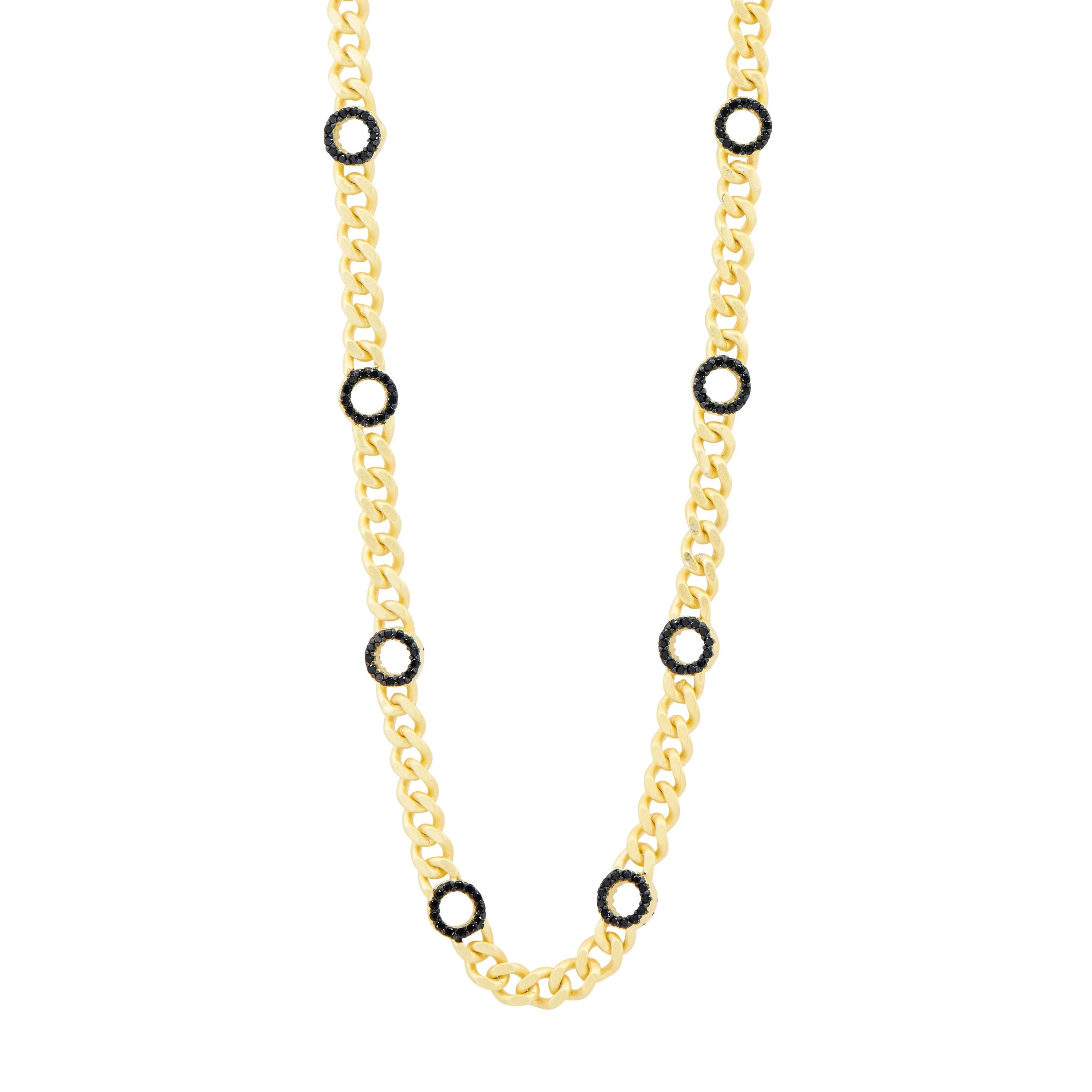 Industrial Finish Flat Chain Link Station Necklace Industrial Finish NECKLACE