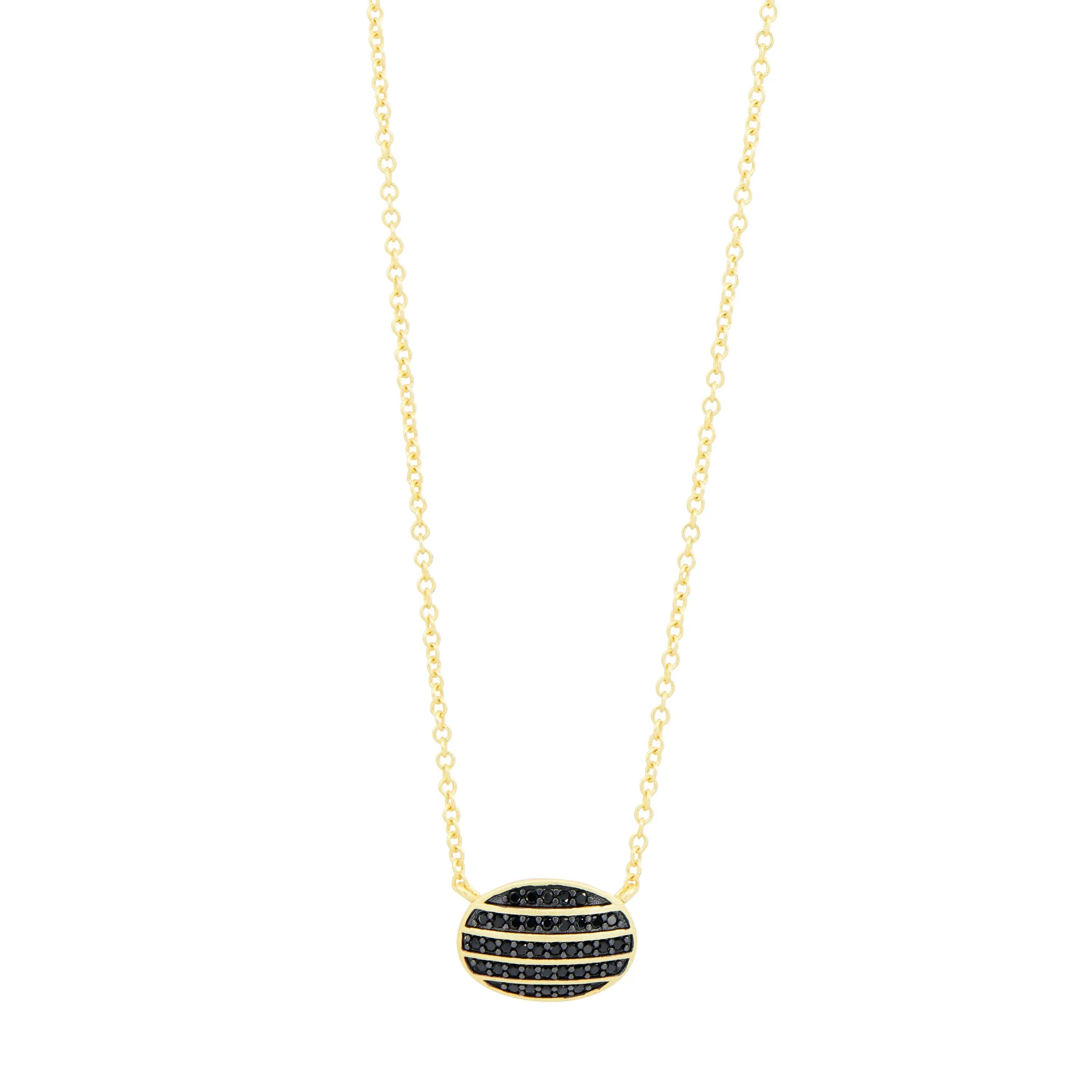 Industrial Finish Oval Cobblestone Pendant Necklace Industrial Finish NECKLACE