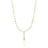 The Industrial Finish Cobblestone Flat Chain Link Y-Necklace from Industrial Finish features a series of oval links forming a gold chain. At its center, it boasts a larger oval-shaped pendant that elevates the piece with minimalistic elegance. The industrial finish adds a contemporary edge to this refined design.