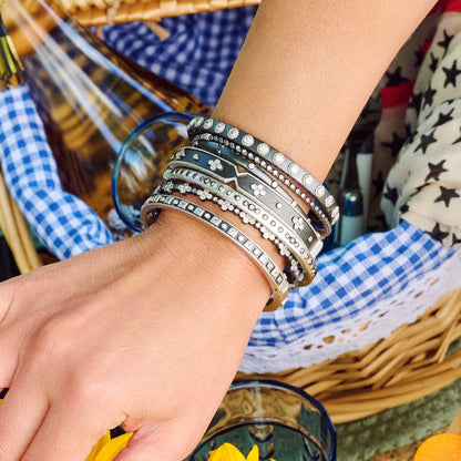 Clover Station Hinge Bangle - FREIDA ROTHMAN