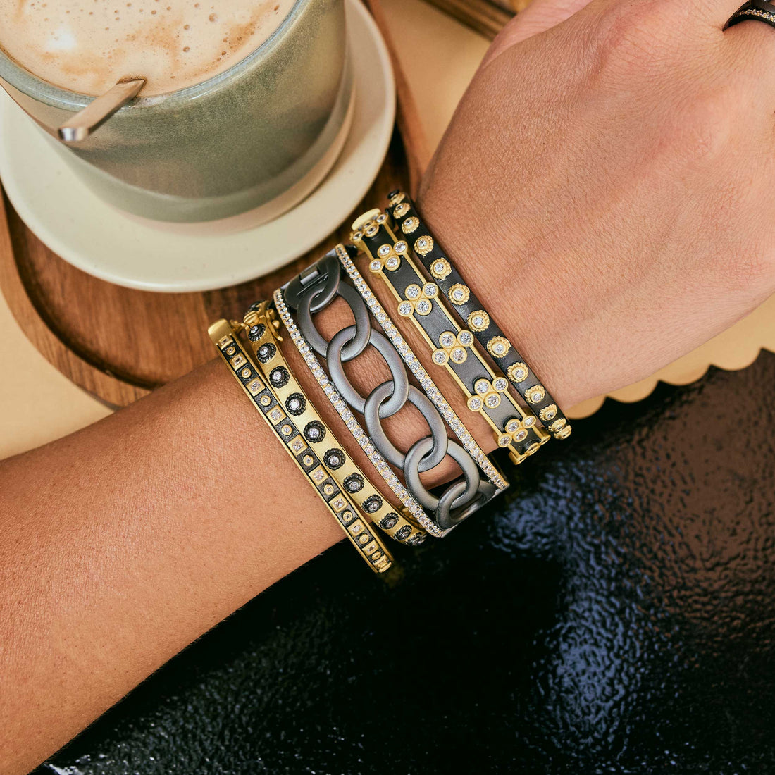 Windows of the City Hinge Bangle - FREIDA ROTHMAN