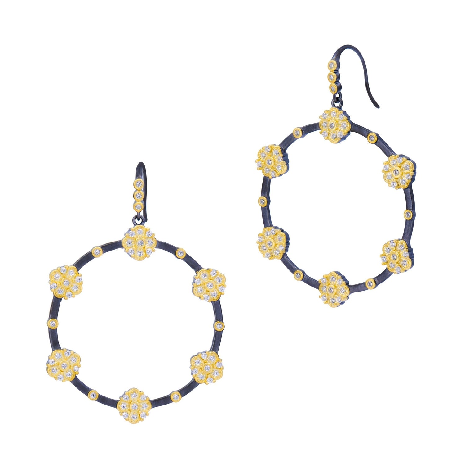 Brooklyn in Bloom Station Open Hoop Earrings - FREIDA ROTHMAN