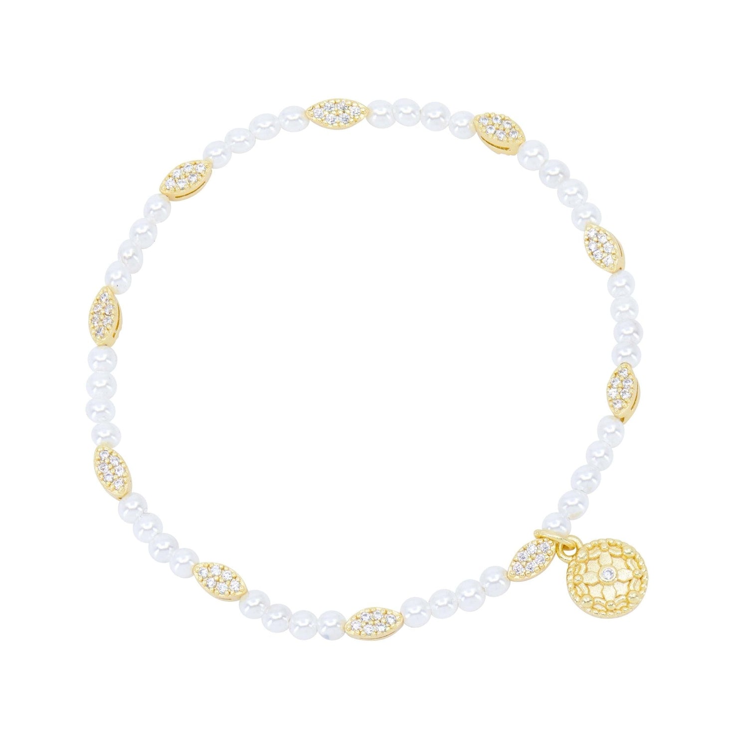 City Petals Pearl Beaded Stretch Bracelet - FREIDA ROTHMAN