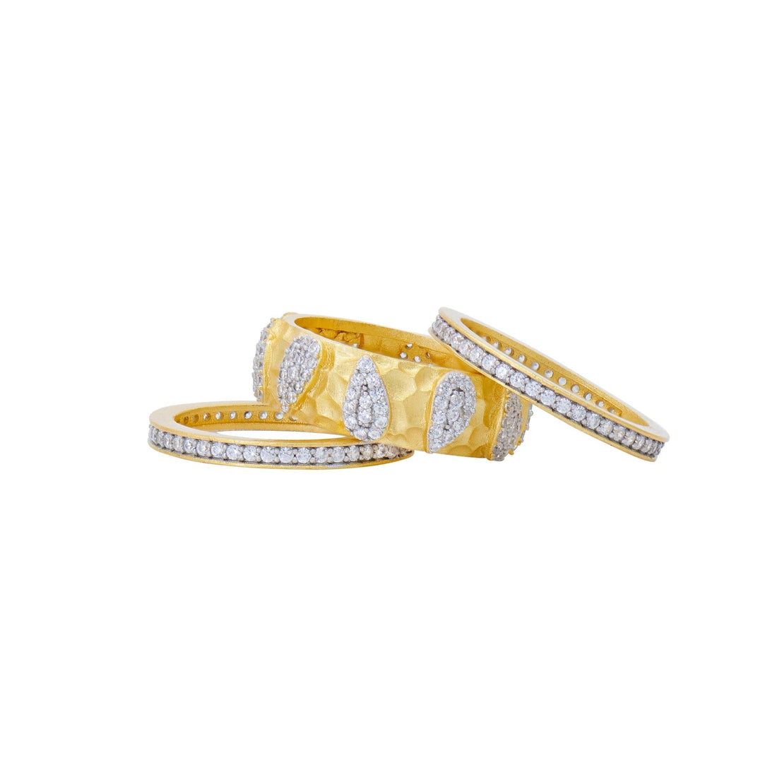 City Petals Hammered 3 - Stack Ring - FREIDA ROTHMAN