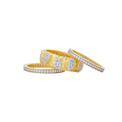 City Petals Hammered 3 - Stack Ring - FREIDA ROTHMAN