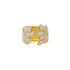 City Petals Hammered Wide Cuff Ring - FREIDA ROTHMAN