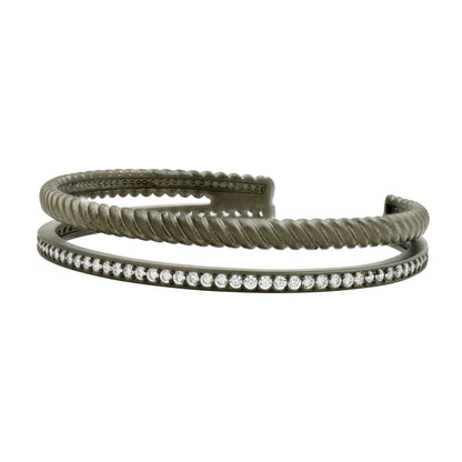 Double Rope Cuff Bangle in Black Gold - FREIDA ROTHMAN