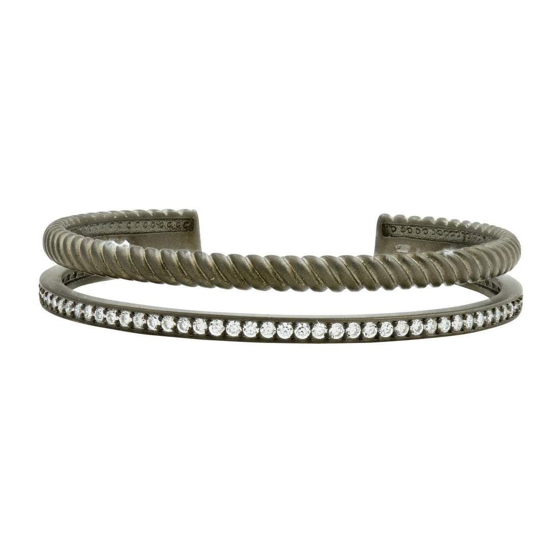 Double Rope Cuff Bangle in Black Gold - FREIDA ROTHMAN