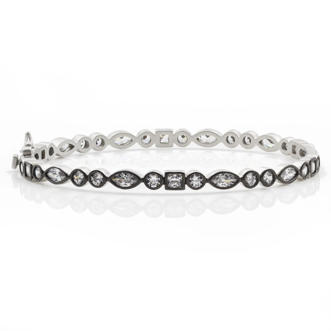 SilverBlack Signature Mixed Shape Bangle Signature BRACELET