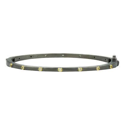 GoldBlack Thin Bezel Stacking Bangle Signature BRACELET