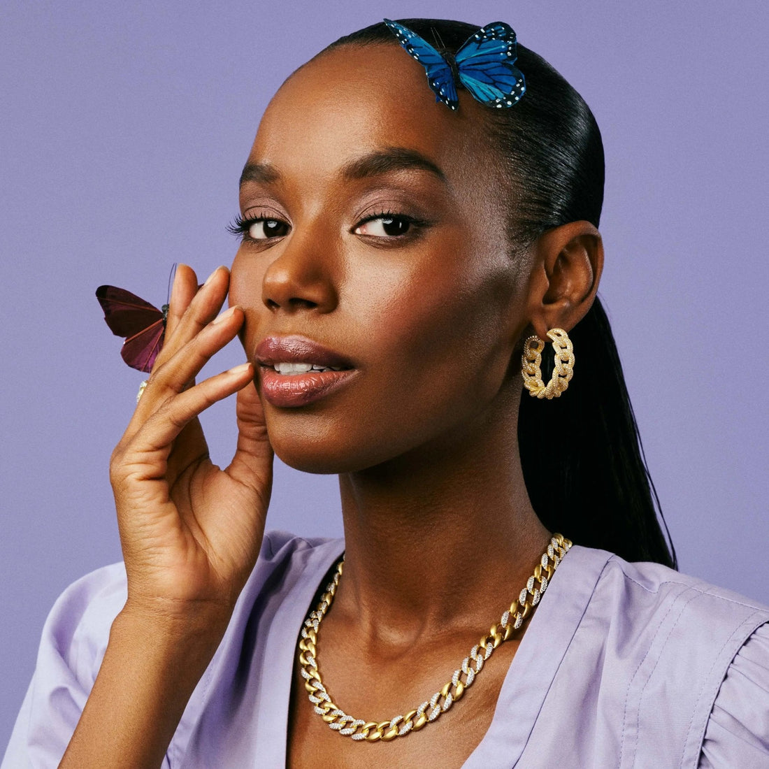 Pavé All Over Chain Link Hoop Earrings - FREIDA ROTHMAN