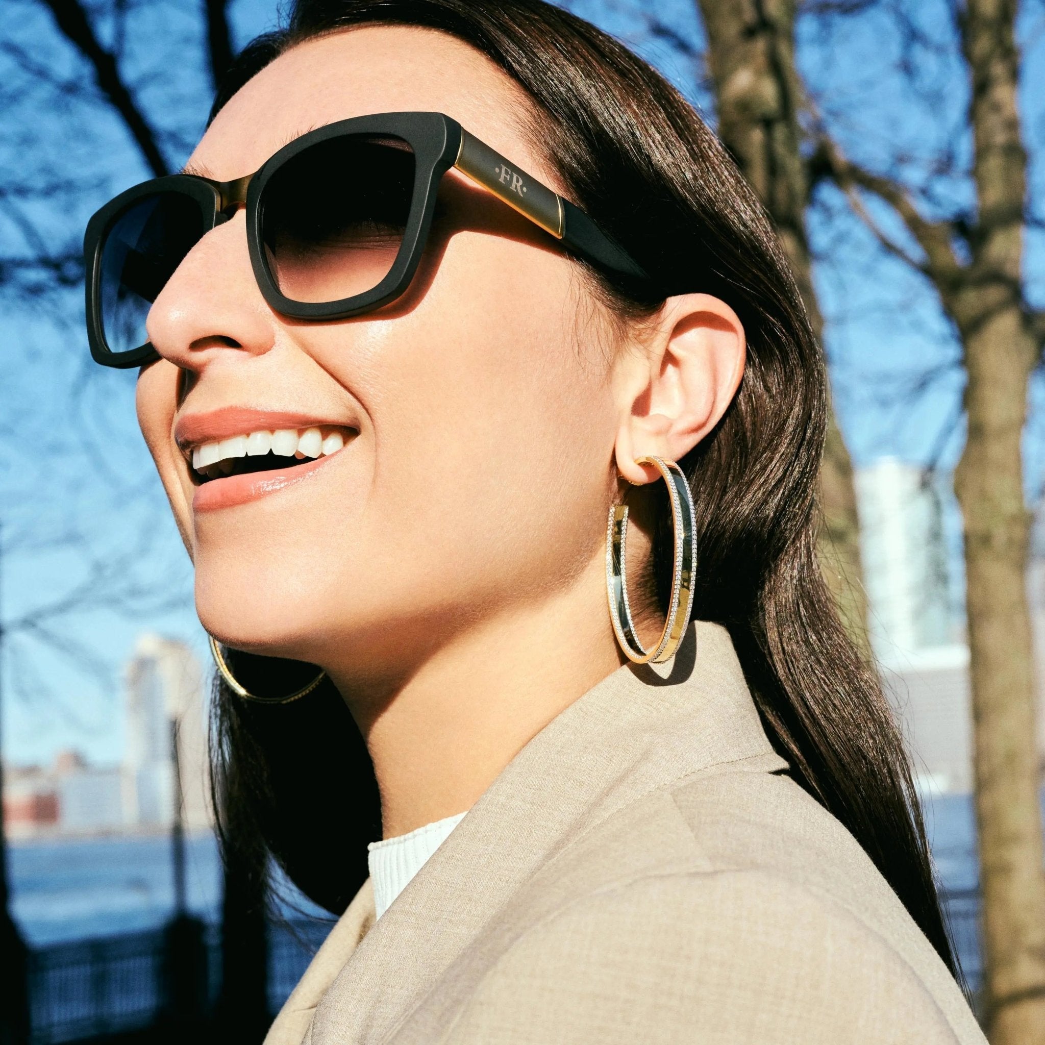 Reflections Large Hoop Earrings - FREIDA ROTHMAN