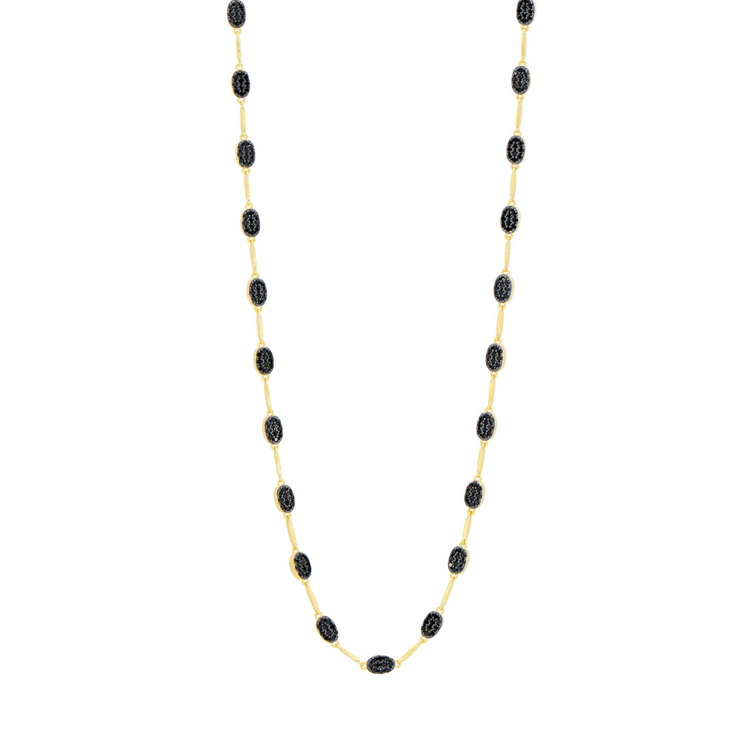 Industrial Finish Oval Cobblestone Pavè Necklace
