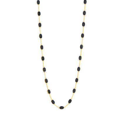 Industrial Finish Oval Cobblestone Pavè Necklace