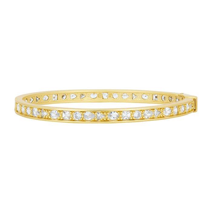 Multi - shaped Stone Hinge Bangle - FREIDA ROTHMAN