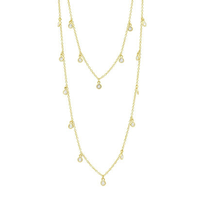 Bezel Droplet Strand Necklace - FREIDA ROTHMAN
