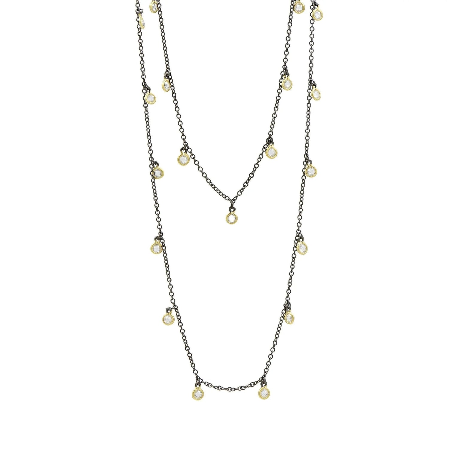 Bezel Droplet Strand Necklace - FREIDA ROTHMAN
