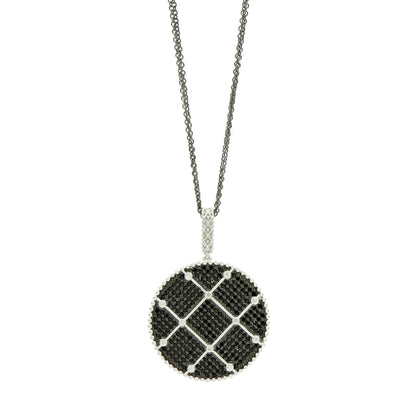 Industrial Finish Large Pav̩ Pendant Necklace - FREIDA ROTHMAN