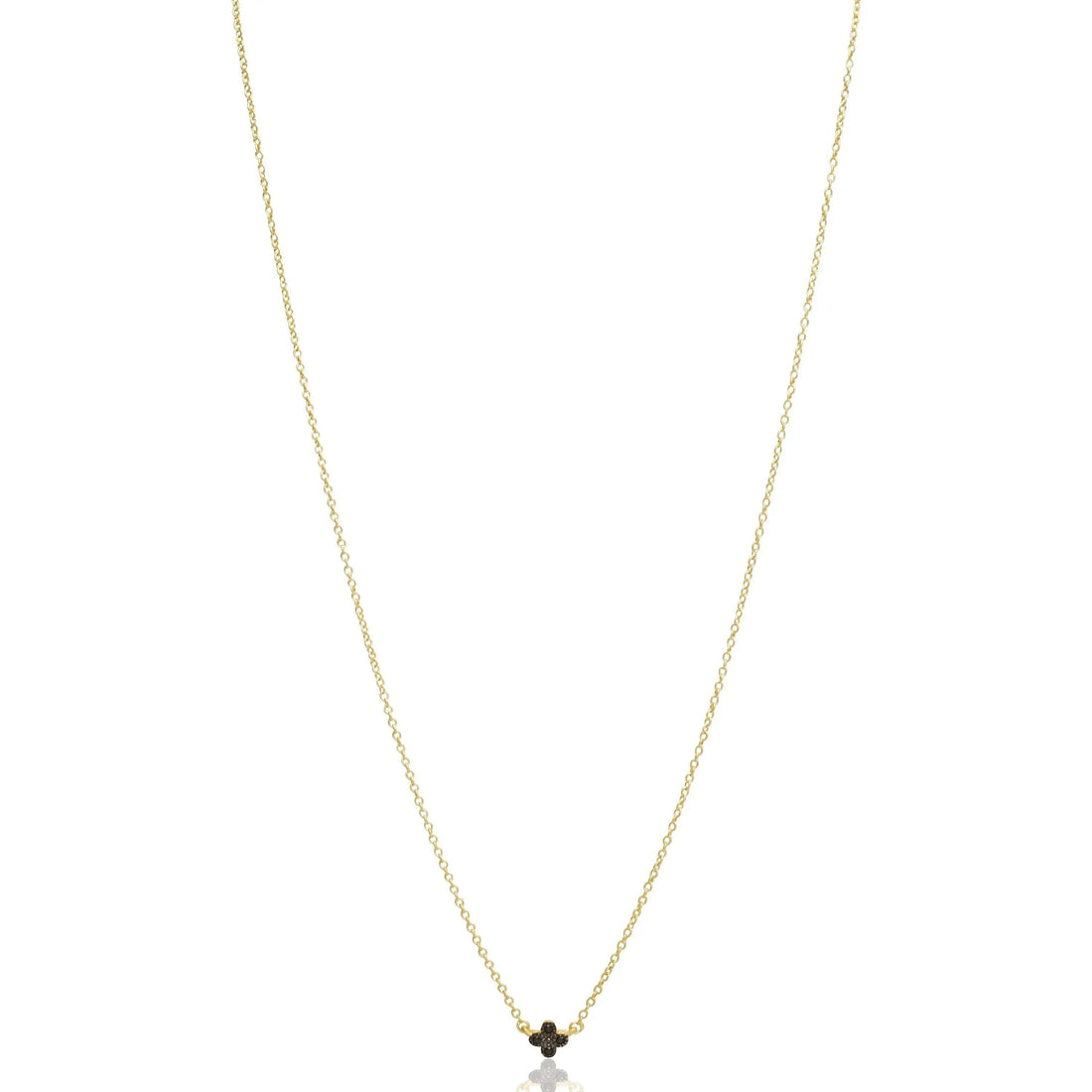 Black Pave Mini Clover Necklace - FREIDA ROTHMAN